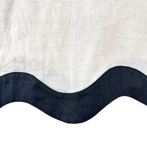 STAUD Renata Dress - Cream & Black Linen Trapeze Rope Strap Mini Dress sz M - Picture 6 of 11